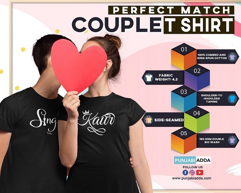Singh Kaur Couple T Shirt for Pre Wedding  Punjabi Adda